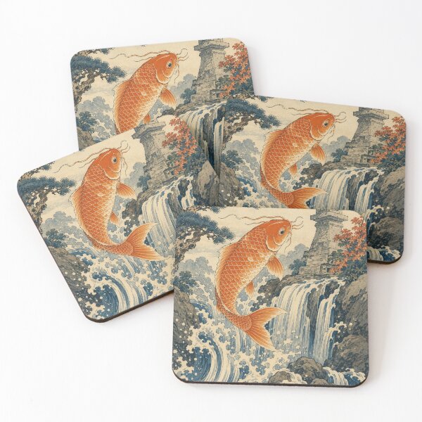 Item preview, Dragon Koi - Vintage Japanese Koi Fish Ukiyo-e Woodblock designed and sold by bapupa.