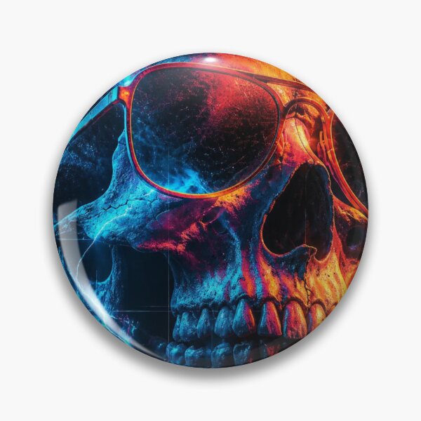 Item preview, Clean Skull Neon Art — Bold Music Print designed and sold by CosmicRockArt.