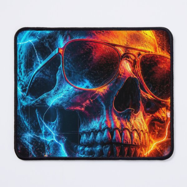 Item preview, Clean Skull Neon Art — Bold Music Print designed and sold by CosmicRockArt.