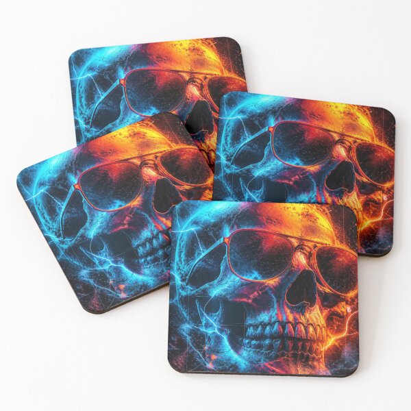 Item preview, Clean Skull Neon Art — Bold Music Print designed and sold by CosmicRockArt.