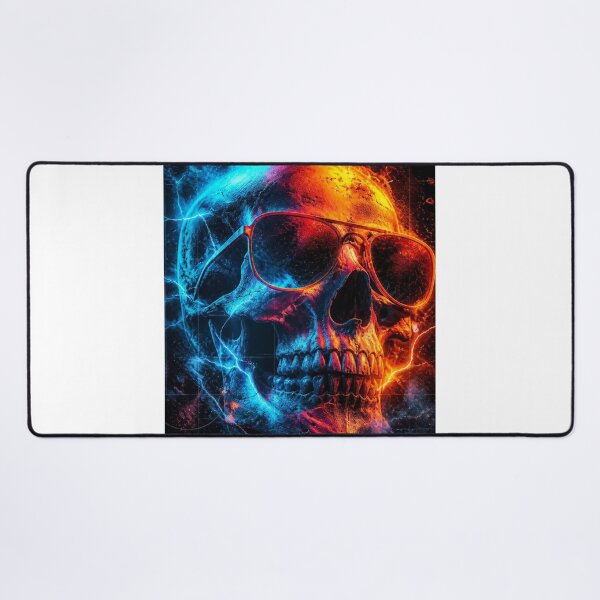 Item preview, Clean Skull Neon Art — Bold Music Print designed and sold by CosmicRockArt.