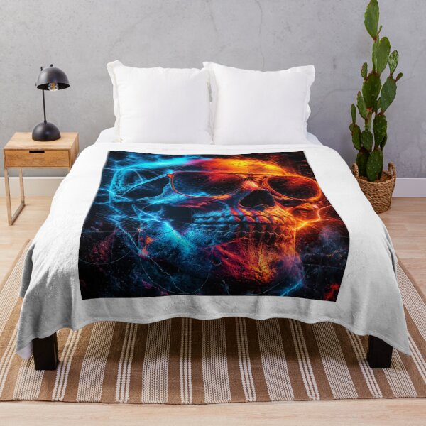 Item preview, Clean Skull Neon Art — Bold Music Print designed and sold by CosmicRockArt.
