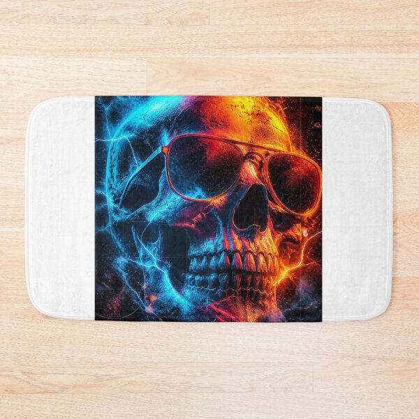 Item preview, Clean Skull Neon Art — Bold Music Print designed and sold by CosmicRockArt.