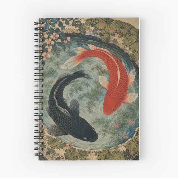 Item preview, Yin Yang Harmony - Vintage Japanese Koi Fish Ukiyo-e Woodblock designed and sold by bapupa.