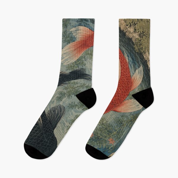 Item preview, Yin Yang Harmony - Vintage Japanese Koi Fish Ukiyo-e Woodblock designed and sold by bapupa.