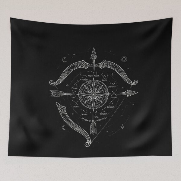 Item preview, Vintry Off Celestial Arrow and Star Compass Sketch designed and sold by VintryOff.