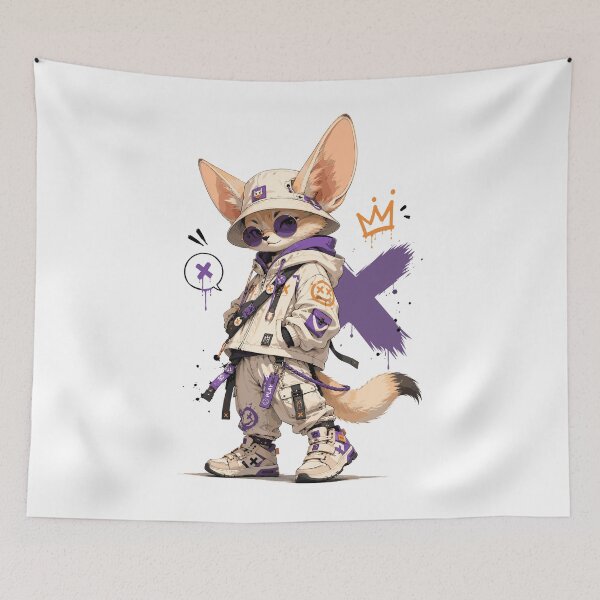 Item preview, Cool Fennec Fox Streetwear Kawaii Urban Animal designed and sold by Krincydigitalart.