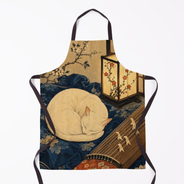 Item preview, Koto Evening - Vintage Japanese Neko Cat Ukiyo-e Woodblock designed and sold by bapupa.