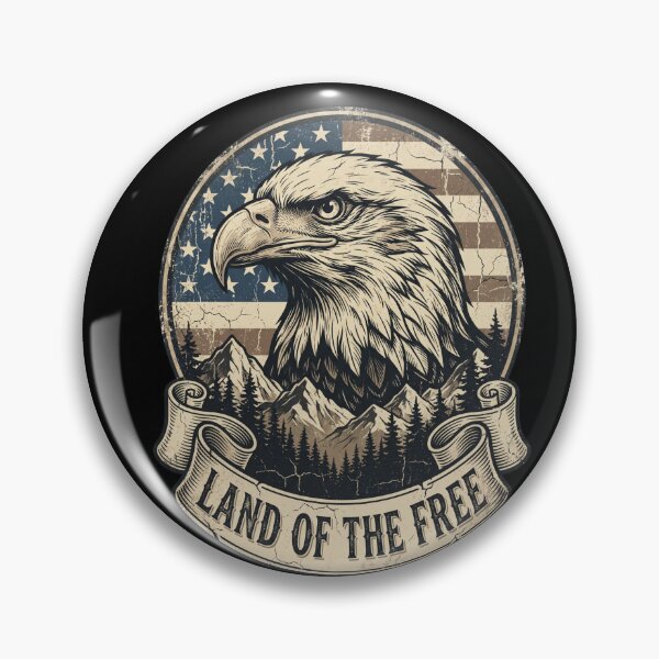 Item preview, Land Of The Free Vintage Eagle Badge designed and sold by dudelinart.