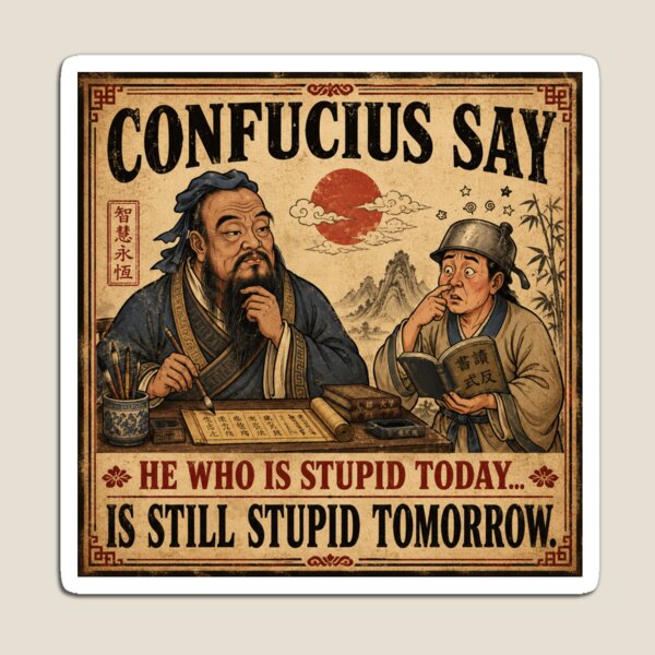 Item preview, Confucius Say: Still Stupid Tomorrow designed and sold by ITSimagination.
