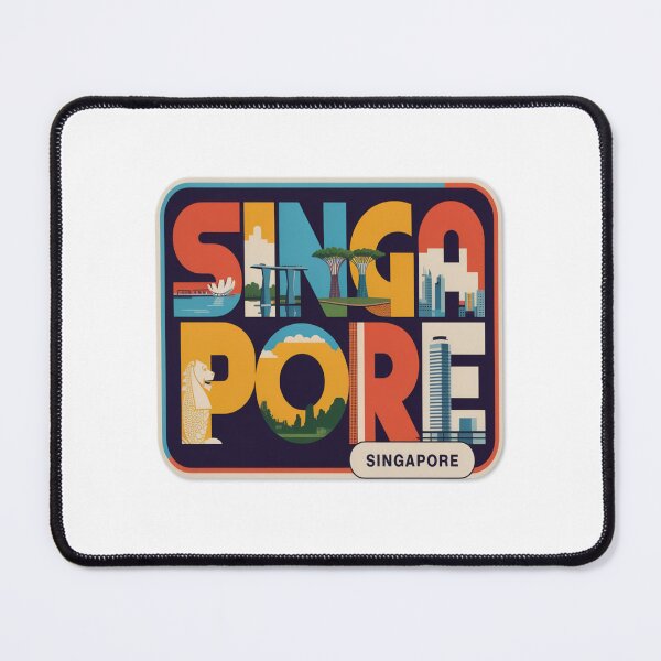 Item preview, Singapore Mid‑Century Pop Postcard Sticker – Bold Retro Travel Art designed and sold by stickercuffs.