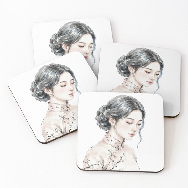 Item preview, Elegant Chinese Beauty | Half-body Portrait | Chinese Ink Art designed and sold by Enchanting East.