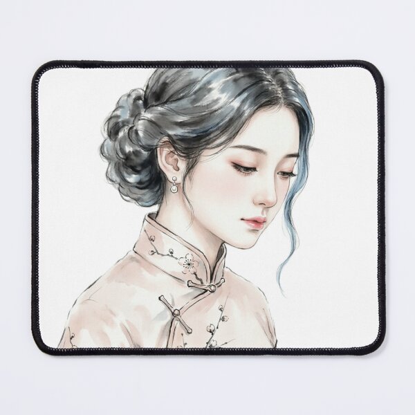 Item preview, Elegant Chinese Beauty | Half-body Portrait | Chinese Ink Art designed and sold by Enchanting East.