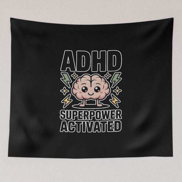 Item preview, ADHD Superpower Activated T-Shirt | Neurodivergent Pride | Cute Brain Lightning ADHD Autism Shirt designed and sold by ImaginedSpace7.