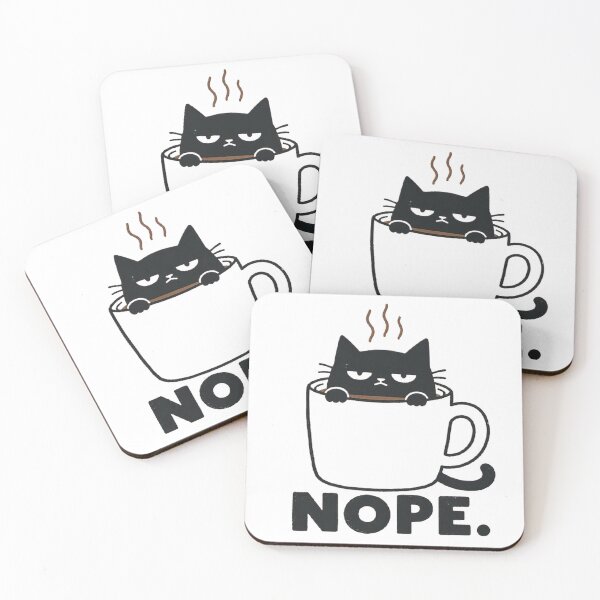 Item preview, Nope Cat Coffee Meme designed and sold by Roni554.