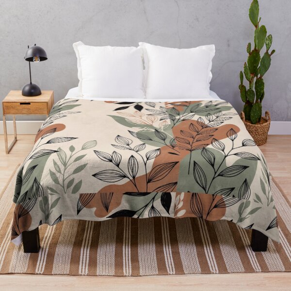 Item preview, Boho Botanical Leaves Pattern | Neutral Sage Green Abstract Design designed and sold by GalleryPeak.