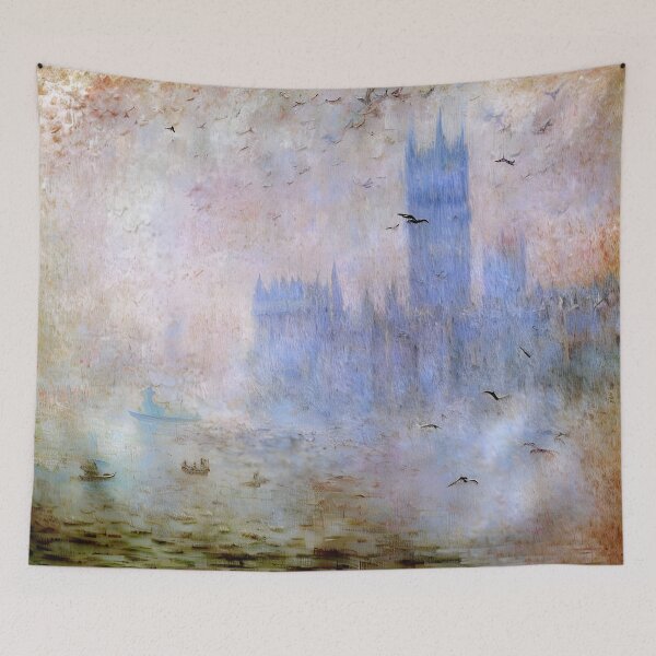 Item preview, The Houses of Parliament at Sunset: Impression of Light, Fog, and the Thames in London designed and sold by artdesignsnow.