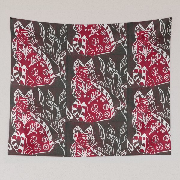 Item preview, Oaxaca Cat - Hand Printed MDF Street Art Abstract  designed and sold by ShonaCallumArt.