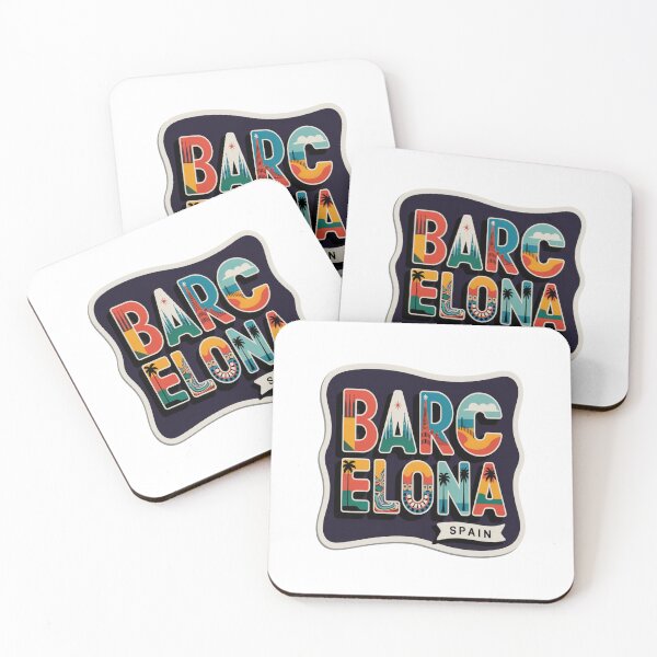 Item preview, Barcelona Mid‑Century Pop Postcard Sticker – Bold Retro Spain Travel Art designed and sold by stickercuffs.