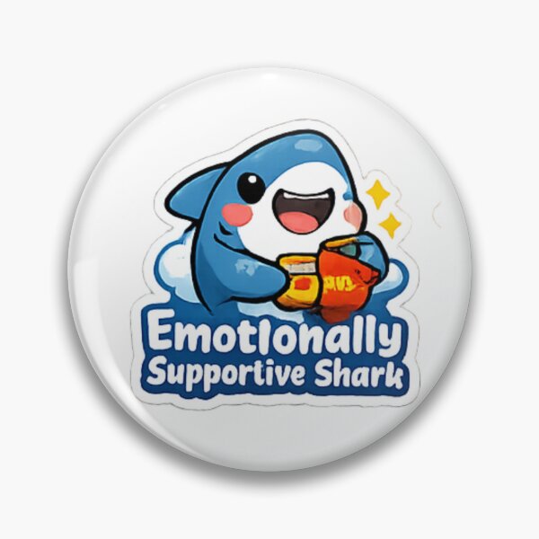 Item preview, Emotionally Supportive Shark | Cute Funny Shark Sticker designed and sold by Jyotisima8929.