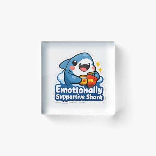 Item preview, Emotionally Supportive Shark | Cute Funny Shark Sticker designed and sold by Jyotisima8929.