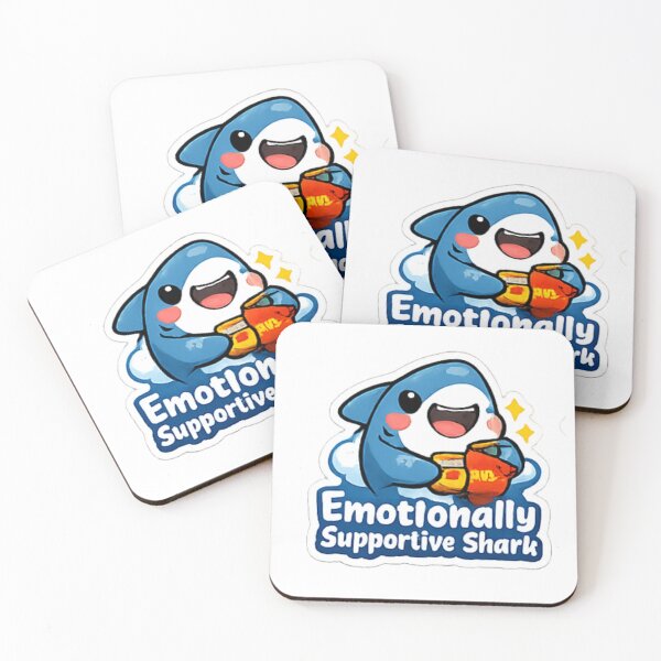 Item preview, Emotionally Supportive Shark | Cute Funny Shark Sticker designed and sold by Jyotisima8929.