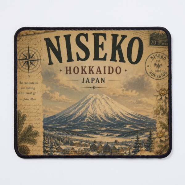 Item preview, Niseko Hokkaido Vintage Travel Collage | Mount Yotei Winter Heritage designed and sold by CosmicAnomaly.