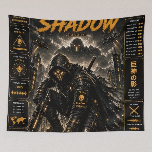 Item preview, Titan Shadow - Cyberpunk Colossus Mecha Samurai Knight Art designed and sold by RiteshCenter.