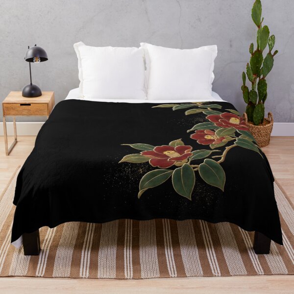 Item preview, Eternal Winter Bloom: Japanese Lacquer-Style Tsubaki Camellia Art designed and sold by FreiherrPK.