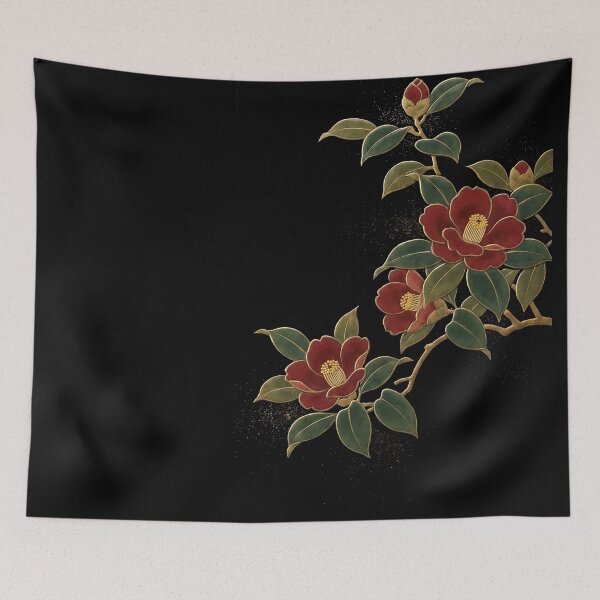 Item preview, Eternal Winter Bloom: Japanese Lacquer-Style Tsubaki Camellia Art designed and sold by FreiherrPK.