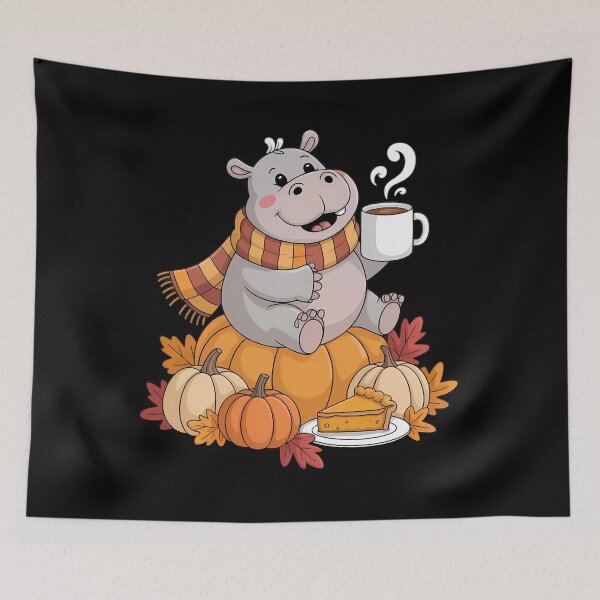 Item preview, Hippo Coffee Autumn Thanksgiving designed and sold by SapfireStuArt.