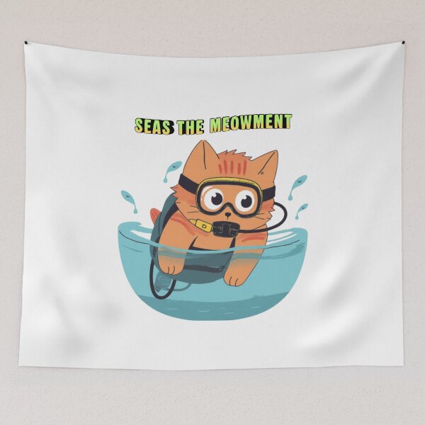 Item preview, Cute Scuba Diving Cat – Summer Beach Kawaii Cat Design designed and sold by AMBAYK.