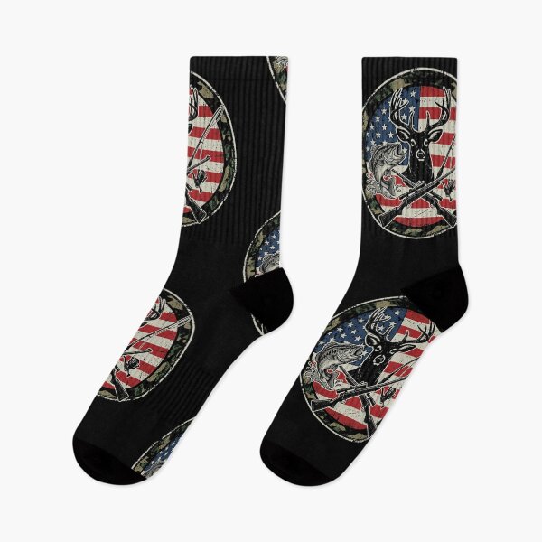 Item preview, Hunting Fishing Usa Deer Bass Rifles Rod Patriotic Outdoors designed and sold by longngusuc.