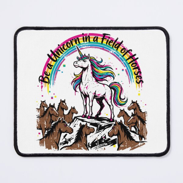 Item preview, Be a Unicorn in a Field of Horses Rainbow Unicorn designed and sold by XYZ LAB by Jesuperman.
