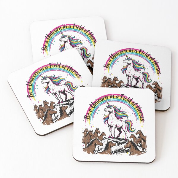 Item preview, Be a Unicorn in a Field of Horses Rainbow Unicorn designed and sold by XYZ LAB by Jesuperman.