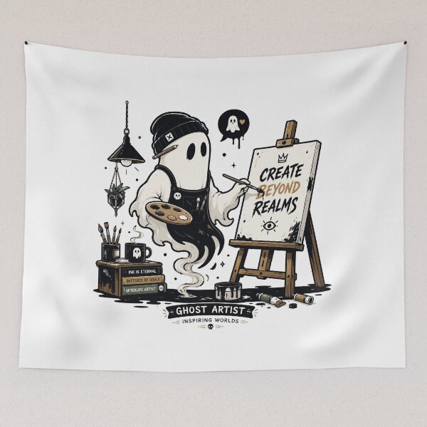Item preview, Ghost Artist Creative Spirit Painter Cute Halloween designed and sold by Krincydigitalart.