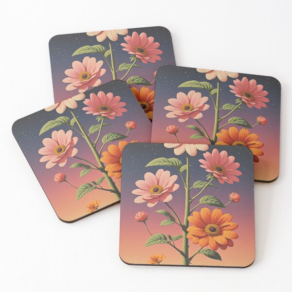 Item preview, Blooming flowers against a starry sky background designed and sold by Mianku | Für das Leben.