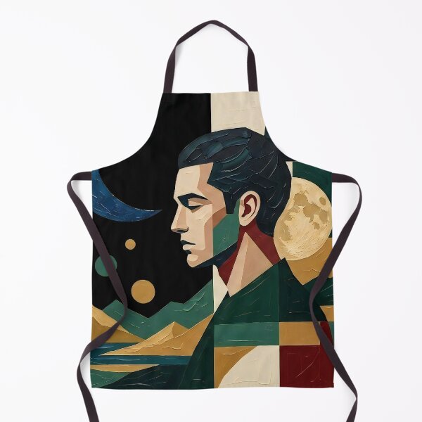 Item preview, Minimalist Cubist Portrait - Geometric Moon and Sun Art designed and sold by RumiRogue.