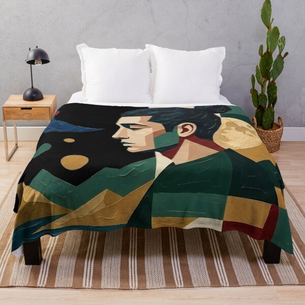 Item preview, Minimalist Cubist Portrait - Geometric Moon and Sun Art designed and sold by RumiRogue.