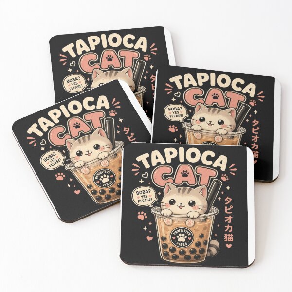 Item preview, Tapioca Cat Cute Boba Milk Tea - Pawsitive Vibes Neko designed and sold by AMBAYK.