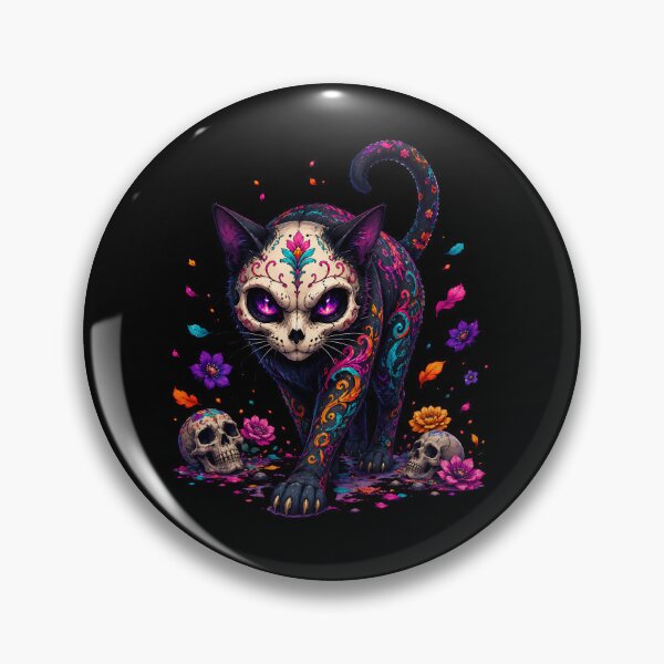 Item preview, Spooky Skull Cat Halloween | Gothic Skeleton Cat. designed and sold by HorrorInkStudio.