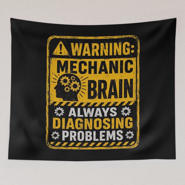 Item preview, Warning Mechanic Brain Always Diagnosing Problems | Diesel Mechanics Dad | Father Tee Shirt designed and sold by Serigraphy.