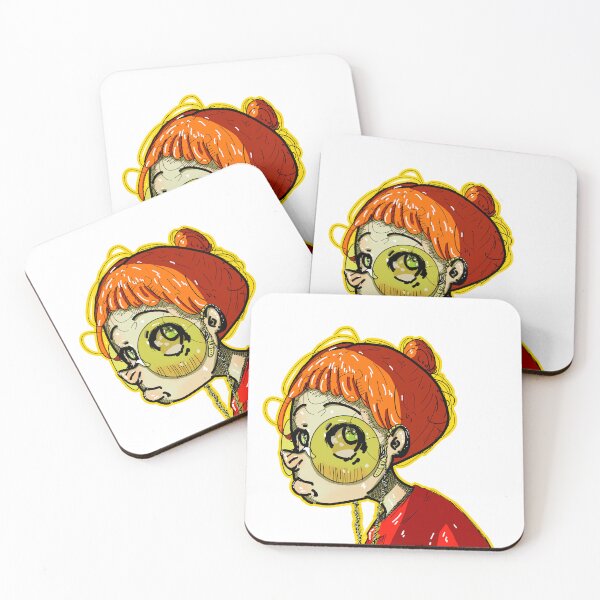 Item preview, Orange Hair Anime Girl Aesthetic Expressionless Girl Illustration designed and sold by Yuki80.