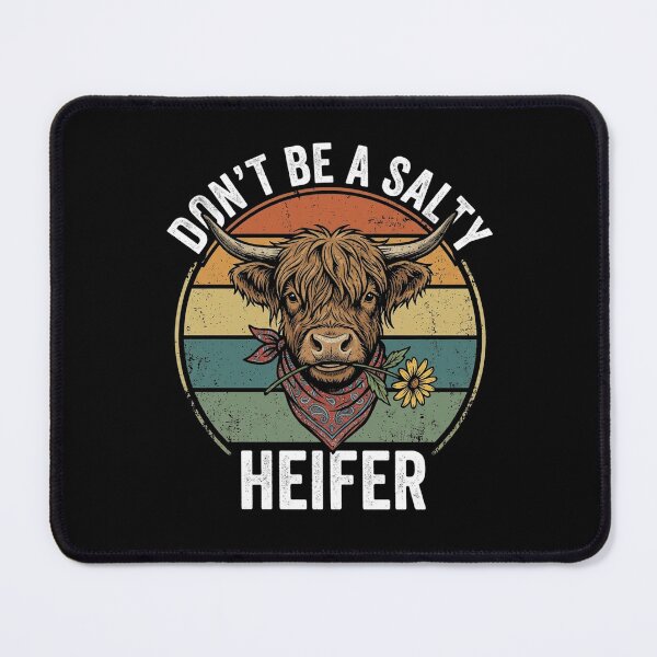 Item preview, Salty Heifer Highland Cow Funny Farm Quote Retro Sunset Vint designed and sold by longngusuc.
