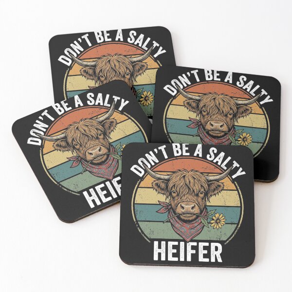 Item preview, Salty Heifer Highland Cow Funny Farm Quote Retro Sunset Vint designed and sold by longngusuc.