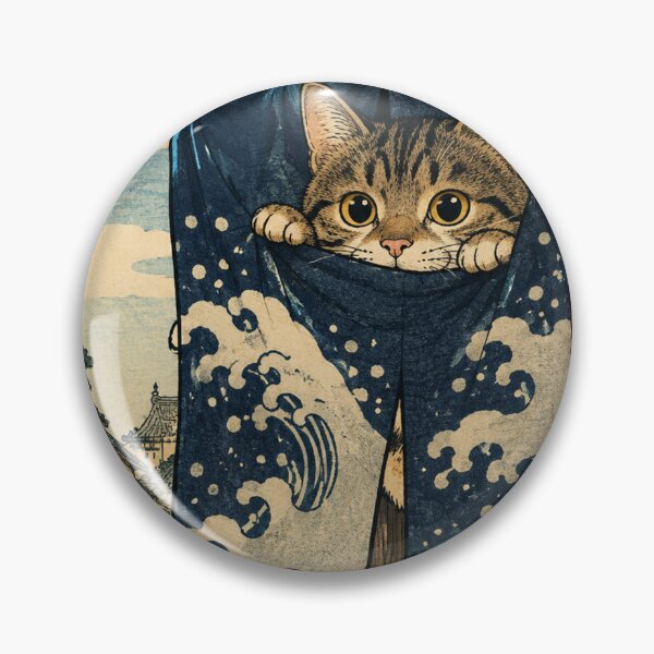 Item preview, Noren Peak - Vintage Japanese Neko Cat Ukiyo-e Woodblock designed and sold by bapupa.