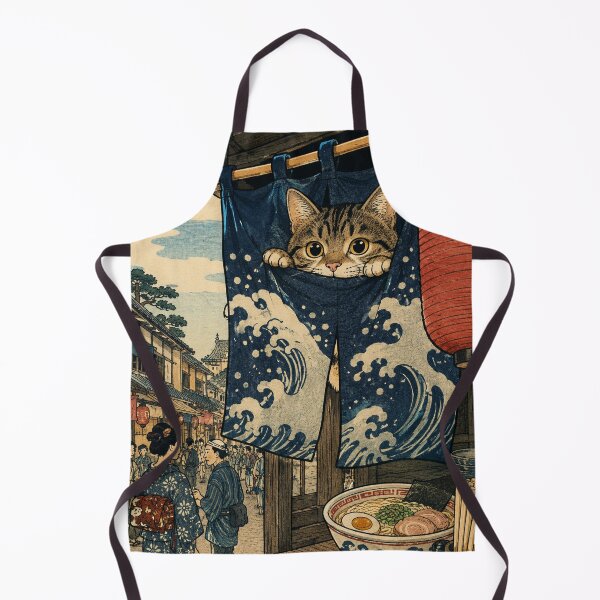 Item preview, Noren Peak - Vintage Japanese Neko Cat Ukiyo-e Woodblock designed and sold by bapupa.