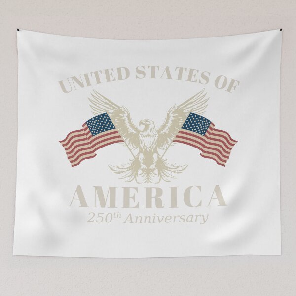 Item preview, United States of America 250th Anniversary Patriotic Bald Eagle Vintage Flag Design designed and sold by tarzbol.