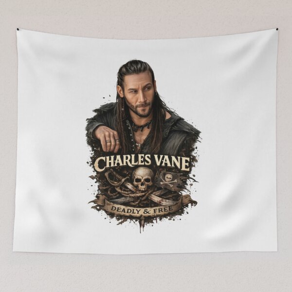 Item preview, Charles Vane Deadly  Free Pirate Legend Vintage Skull Graphic designed and sold by CatLovers Studio.