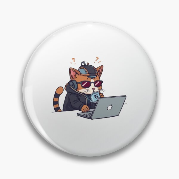 Item preview, Funny Cyberpunk Programmer Cat Drinking Coffe designed and sold by Sirius92.